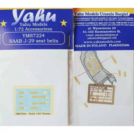 Yahu Models SAAB J-29 Tunnan seat belts