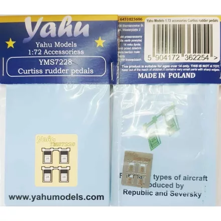 Yahu Models Curtiss Rudder Pedals