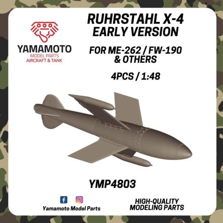 Yamamoto Model Parts Ruhrstahl X-4 Early For ME-262 / FW-190 & Others 4 pcs.