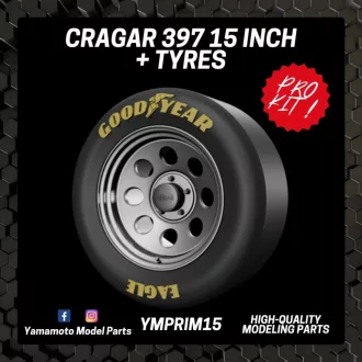   Yamamoto Model Parts Cragar 397 15" + Tyres Prokit! felni és gumi kiegészítő