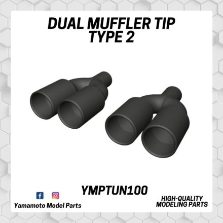 Yamamoto Model Parts Dual Muffler tip Type 2