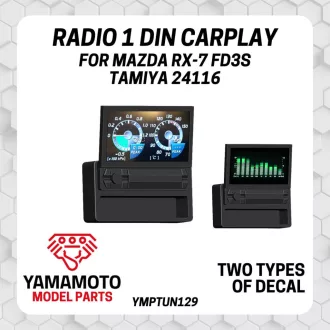   Yamamoto Model Parts Radio 1 Din Carplay For Mazda RX-7 FD3S (For Tamiya 24116) autómakett kiegészítő