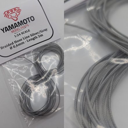 Yamamoto Model Parts Braided Hose Line Silver/Gray 0,6mm 2 m
