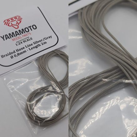 Yamamoto Model Parts Braided Hose Line Silver/Gray 0,8mm 2m