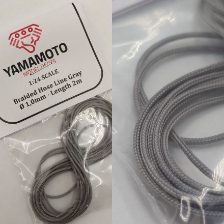 Yamamoto Model Parts Braided Hose Linie Silver/Gray 1,0mm 2 m