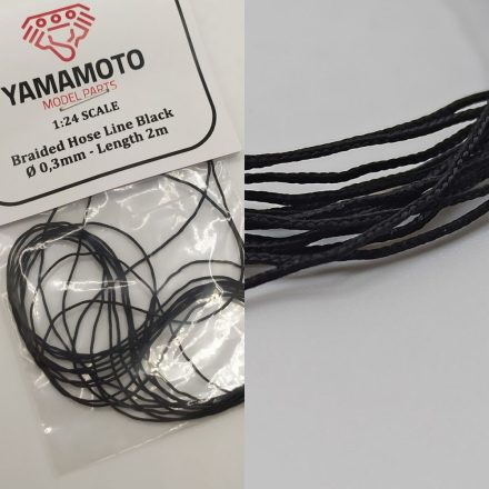 Yamamoto Model Parts Braided Hose Line Black 0,3mm 2m
