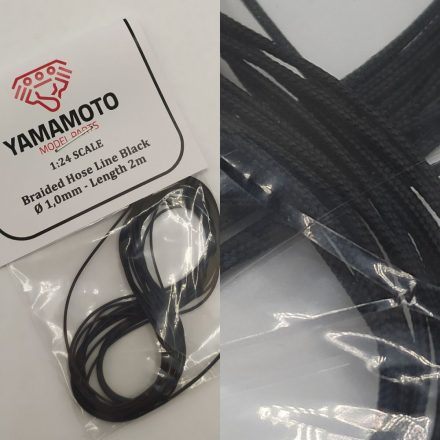 Yamamoto Model Parts Braided Hose Line Black 1,0mm 2m