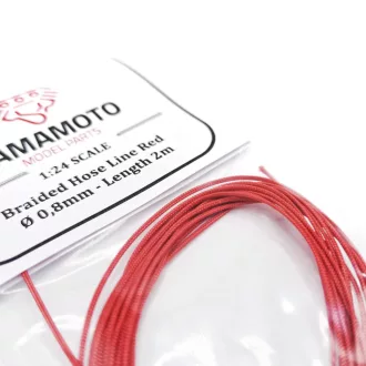   Yamamoto Model Parts Braided Hose Line Red 0,8mm 2m modellező vezeték