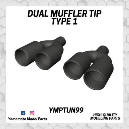 Yamamoto Model Parts Dual Muffler tip Type 1